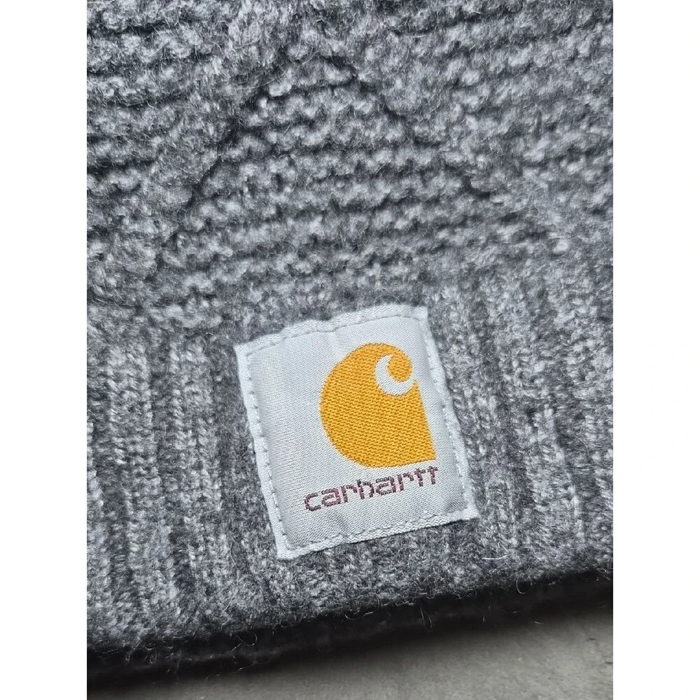 Carhartt Dark Charcoal Knit Beanie with Amber Patch